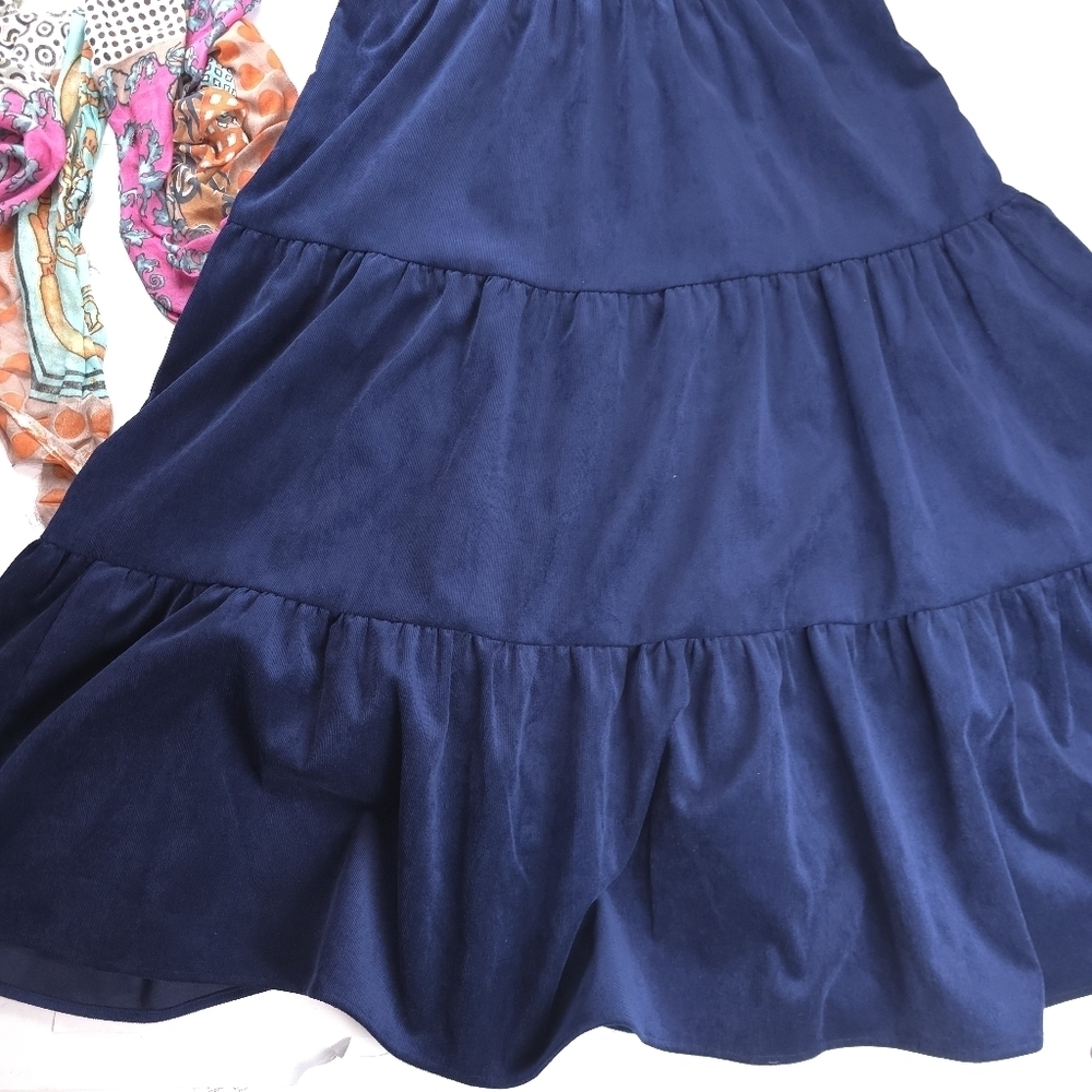 Crown Navy Blue Button-Up Maxi Dress Sz Xs - Picture 10 of 11